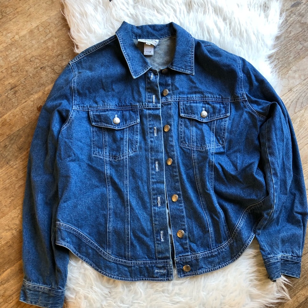 Vintage denim western style jacket large